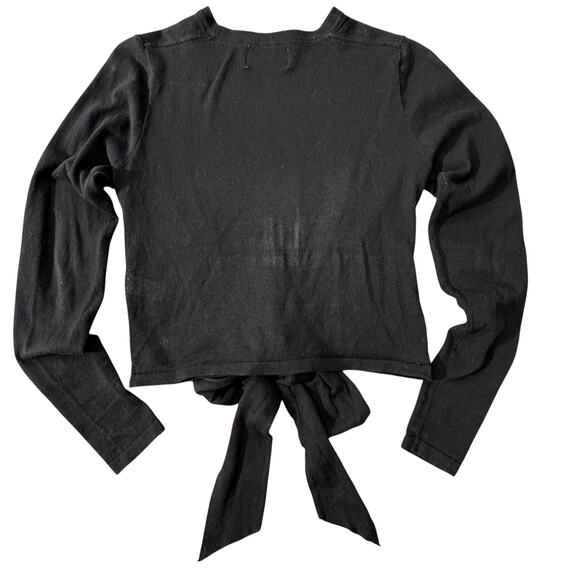 Modern Citizen Stevie Wrap Black Tie Waist Long Sleeve Top S Minimalist Luxury - Picture 4 of 10